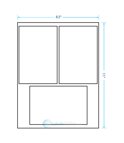 2@ 4" x 6"; 1@ 6" x 4" - 3 up - Aggressive Adhesive (Laser / Inkjet)