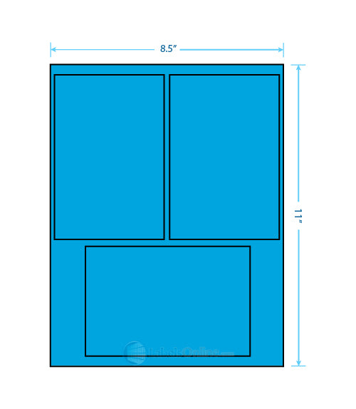 2@ 4" x 6"; 1@ 6" x 4" - 3 up - Fluorescent Blue (Laser)