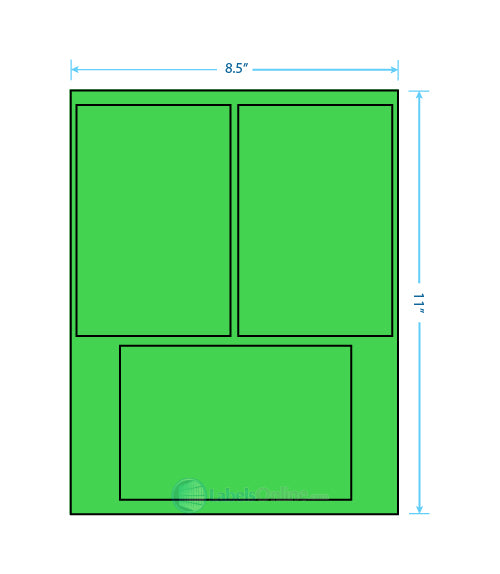 2@ 4" x 6"; 1@ 6" x 4" - 3 up - Fluorescent Green (Laser)