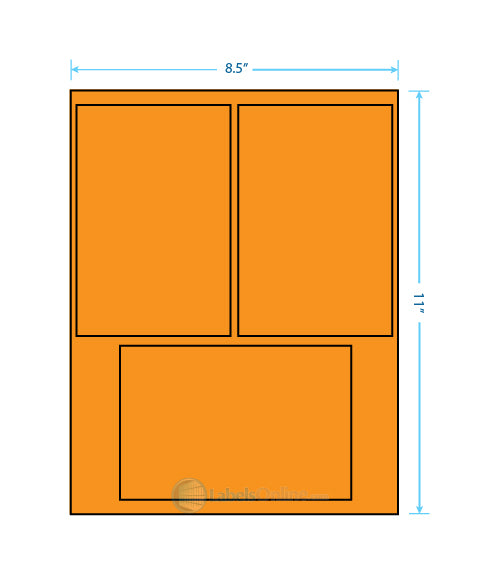 2@ 4" x 6"; 1@ 6" x 4" - 3 up - Fluorescent Orange (Laser)