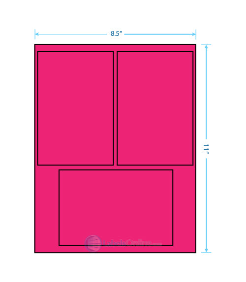 2@ 4" x 6"; 1@ 6" x 4" - 3 up - Fluorescent Pink (Laser)