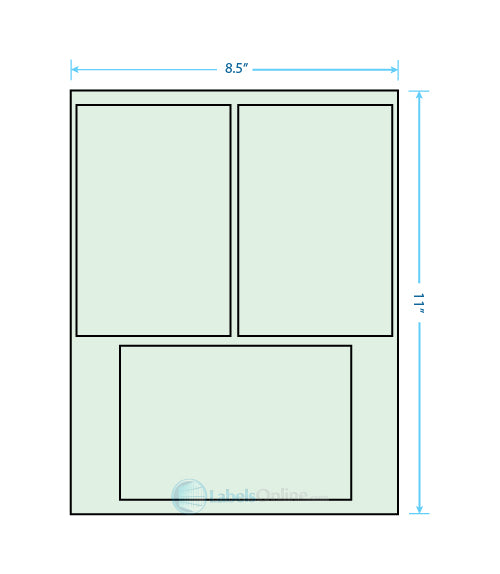 2@ 4" x 6"; 1@ 6" x 4" - 3 up - Pastel Green (Laser)