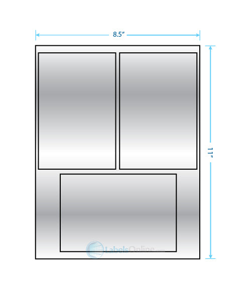 2@ 4" x 6"; 1@ 6" x 4" - 3 up - Silver Foil (Laser)
