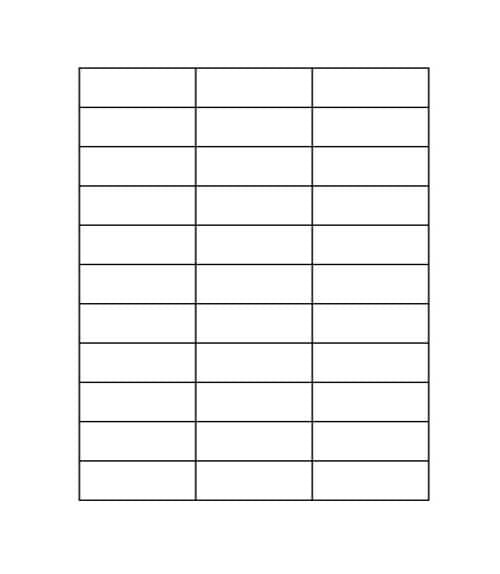 2 5/6" x 1" Laser/Inkjet Address Labels; 33 up; 250 sheets/case - Standard White Matte