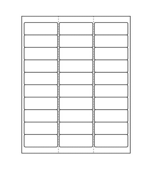 2 5/8" x 1" Laser/Inkjet Labels; 30 up; 100 sheets/case - Standard White Matte