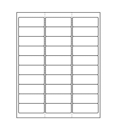 2 5/8" x 1" Laser/Inkjet Labels; 30 up; 100 sheets/case - Standard White Matte