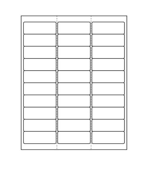 2 5/8" x 1" Laser/Inkjet Labels; 30 up; 100 sheets/case - Standard White Matte