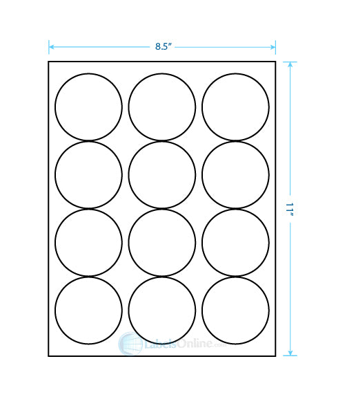 2.5" Circle Barcode Labels - 12 up - Matte Litho