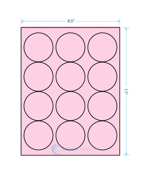2.5" Circle Barcode Labels - 12 up - Pastel Pink