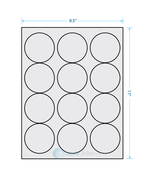 2.5" Circle Barcode Labels - 12 up - Recycled