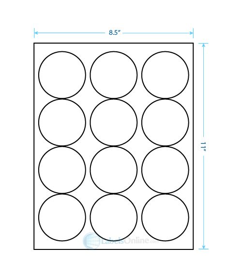 2.5" Circle Barcode Labels - 12 up - Standard White Matte