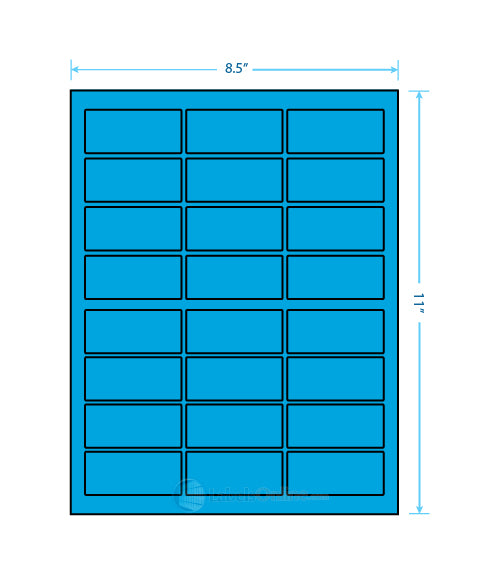 2.5" x 1.125" - 24 up - Fluorescent Blue (Laser)