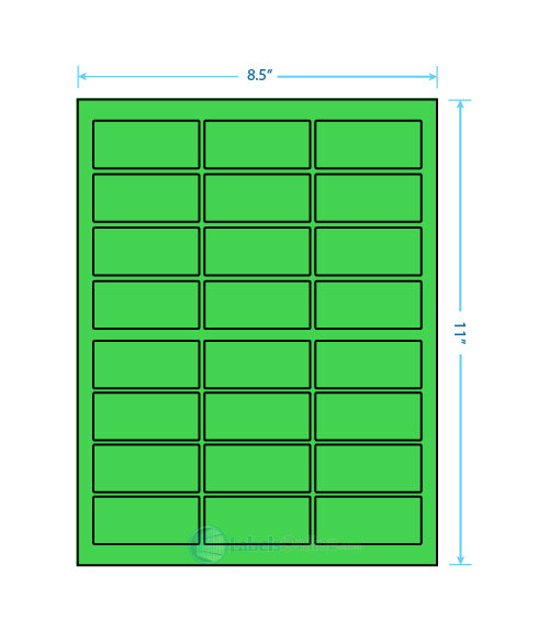2.5" x 1.125" - 24 up - Fluorescent Green (Laser)