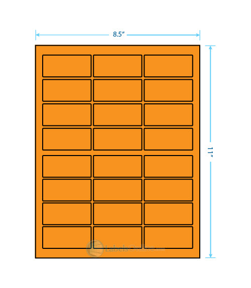 2.5" x 1.125" - 24 up - Fluorescent Orange (Laser)