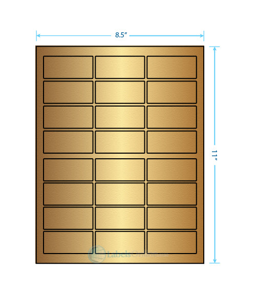 2.5" x 1.125" - 24 up - Gold Foil (Laser)