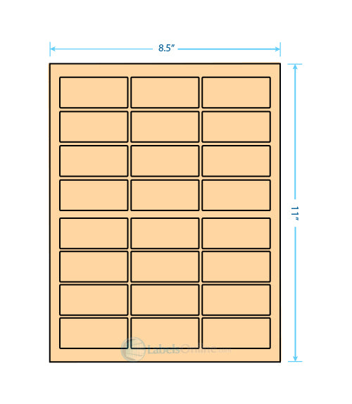 2.5" x 1.125" - 24 up - Pastel Orange (Laser)