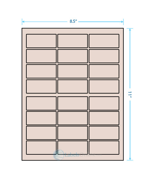 2.5" x 1.125" - 24 up - Pastel Tan (Laser)