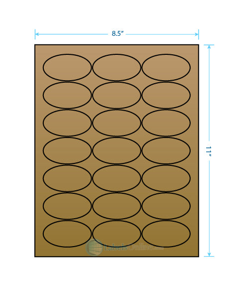 2.5" x 1.375" - 21 up - Brown Kraft
