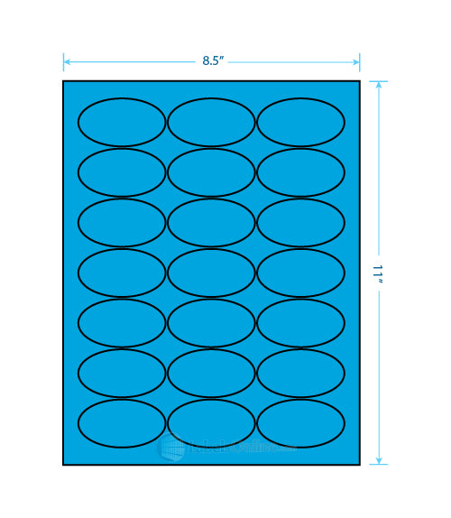 2.5" x 1.375" - 21 up - Fluorescent Blue