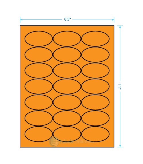2.5" x 1.375" - 21 up - Fluorescent Orange