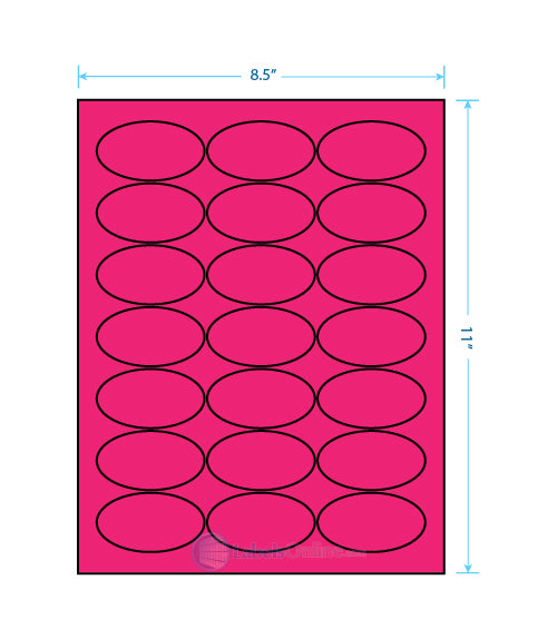 2.5" x 1.375" - 21 up - Fluorescent Pink