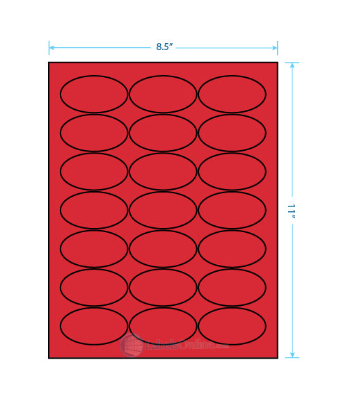 2.5" x 1.375" - 21 up - Fluorescent Red