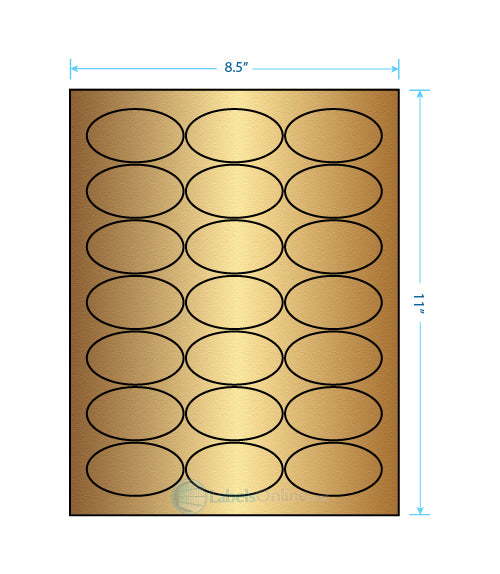 2.5" x 1.375" - 21 up - Gold Foil