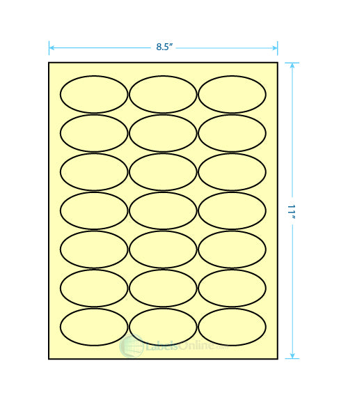 2.5" x 1.375" - 21 up - Pastel Yellow