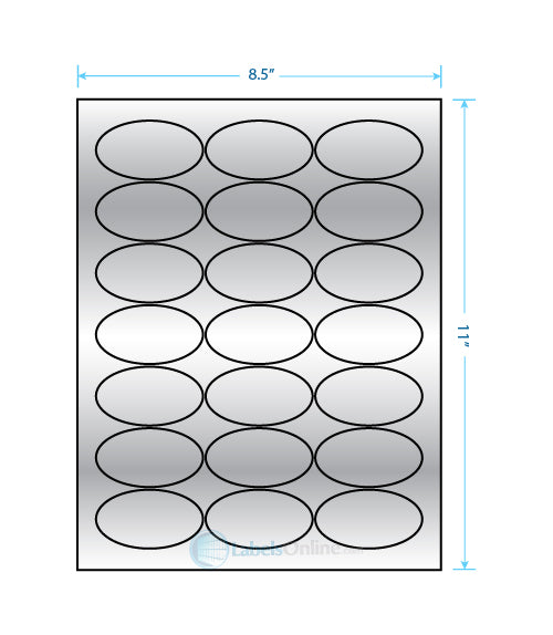 2.5" x 1.375" - 21 up - Silver Foil
