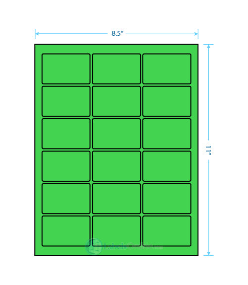 2.5" x 1.5625" - 18 up - Fluorescent Green