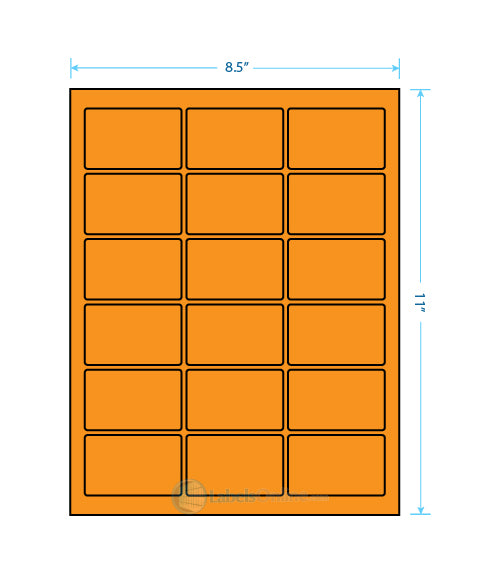 2.5" x 1.5625" - 18 up - Fluorescent Orange