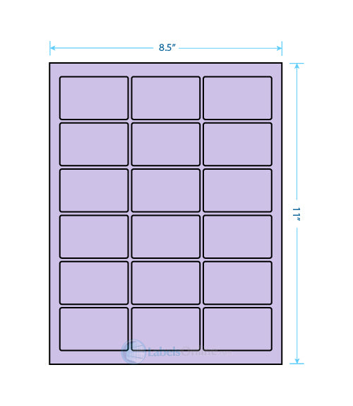 2.5" x 1.5625" - 18 up - Pastel Purple