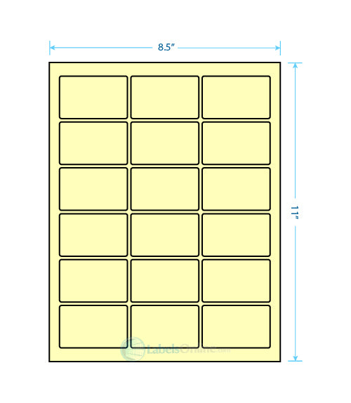 2.5" x 1.5625" - 18 up - Pastel Yellow