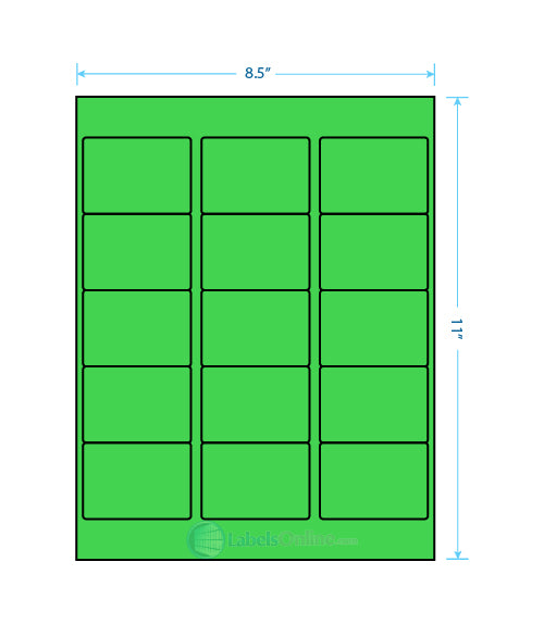 2.5625" x 1.8125" - 15 up - Fluorescent Green