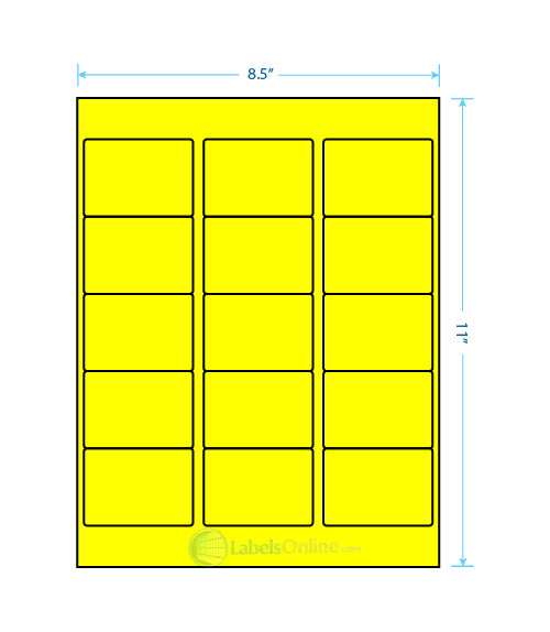 2.5625" x 1.8125" - 15 up - Fluorescent Yellow