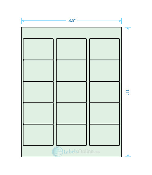2.5625" x 1.8125" - 15 up - Pastel Green