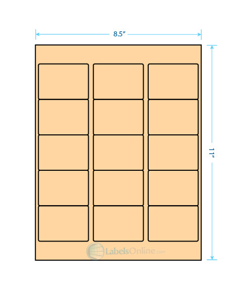 2.5625" x 1.8125" - 15 up - Pastel Orange