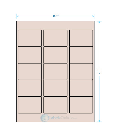2.5625" x 1.8125" - 15 up - Pastel Tan