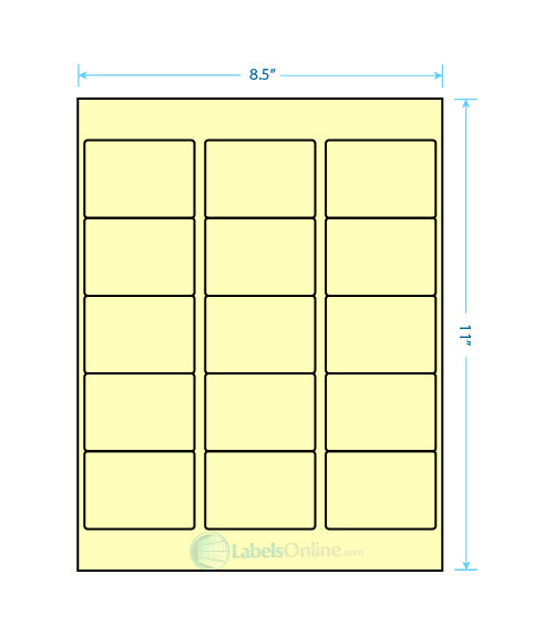 2.5625" x 1.8125" - 15 up - Pastel Yellow