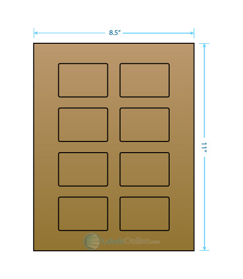 2.6" x 1.77" - 8 up - Brown Kraft (Laser / Inkjet)