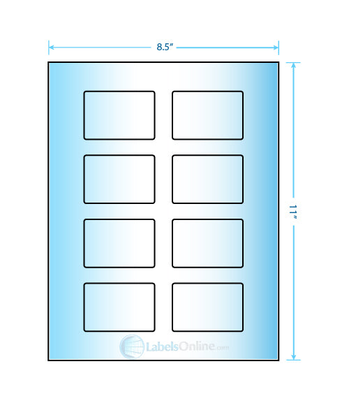 2.6" x 1.77" - 8 up - Mid Gloss (Laser)