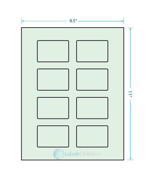 2.6" x 1.77" - 8 up - Pastel Green (Laser)