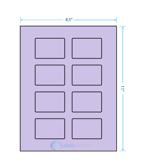 2.6" x 1.77" - 8 up - Pastel Purple (Laser)