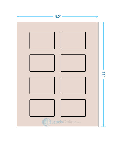 2.6" x 1.77" - 8 up - Pastel Tan (Laser)
