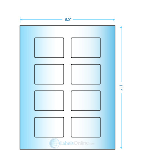 2.6" x 1.77" - 8 up - Premium High Gloss (Laser)