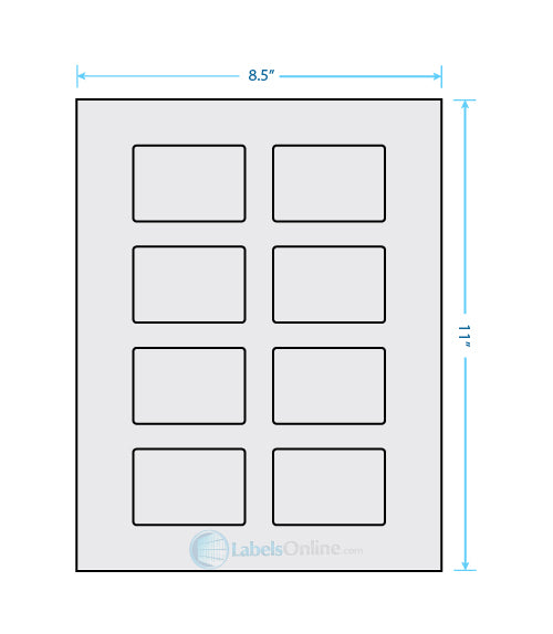 2.6" x 1.77" - 8 up - Recycled (Laser / Inkjet)