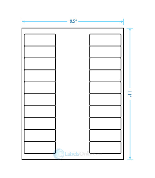 2.625" x 1" - 20 up - Aggressive Adhesive (Laser / Inkjet)