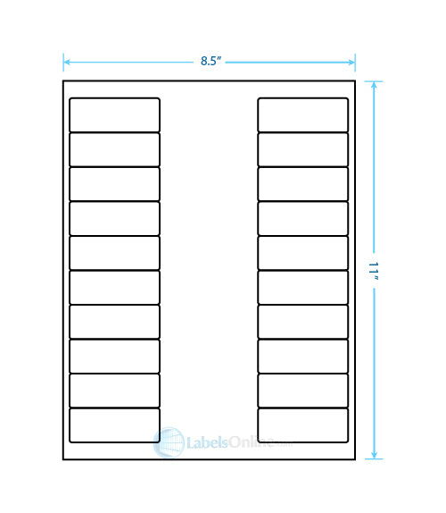 2.625" x 1" - 20 up - Clear Matte (Laser)