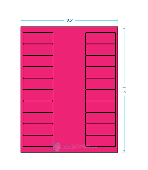 2.625" x 1" - 20 up - Fluorescent Pink (Laser)