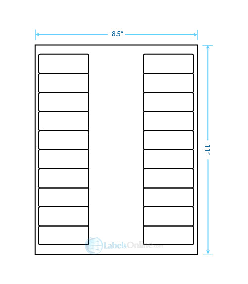 2.625" x 1" - 20 up - Matte Litho (Laser)